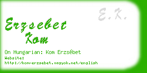 erzsebet kom business card